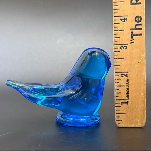 Vintage 1987 Signed Leo Ward Bluebird Of Happiness Art Glass Blue Bird Figurine - Picture 8 of 16